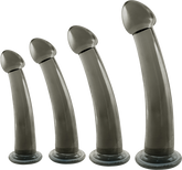 Black Axinite 4 In 1 Suction Cup Base Anal Plug Kit Set Butt Plugs